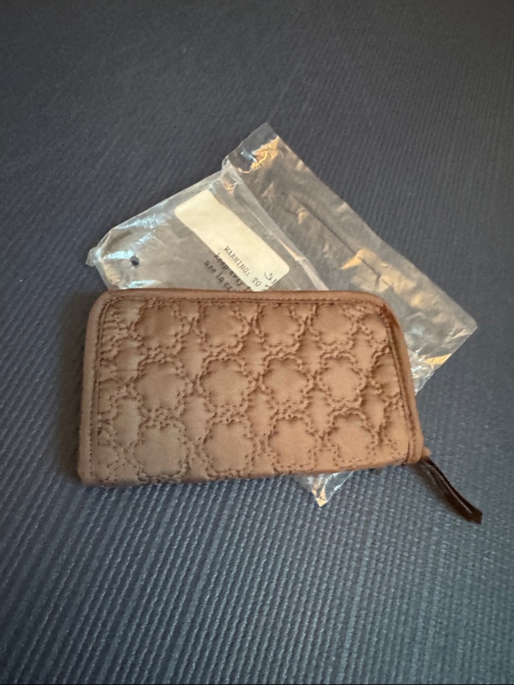 thirty-one Quilted Zip Pouch in Brown, NEW IN PACKAGE